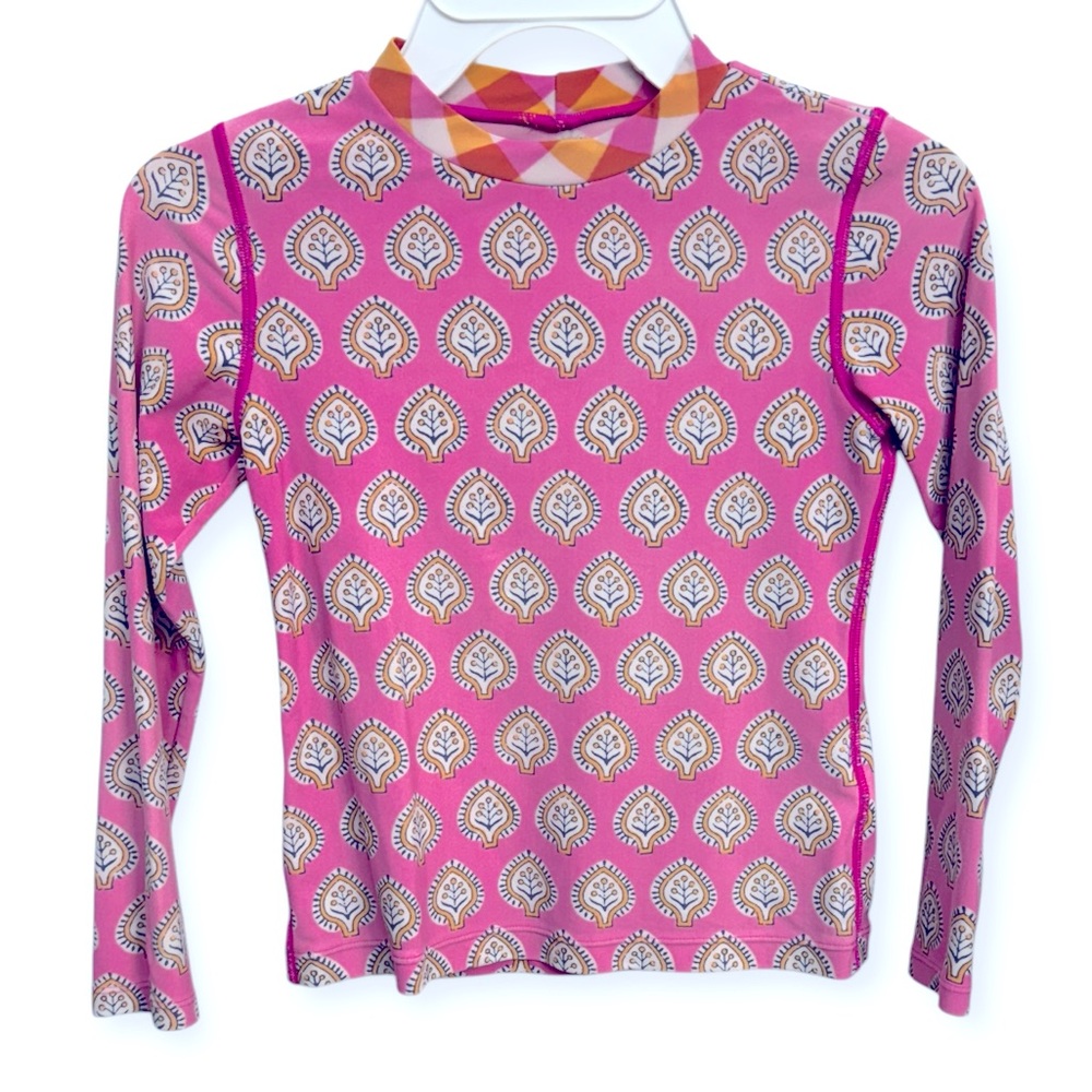 Crewcuts‎ Pink Patterned Kids Swim Rashguard